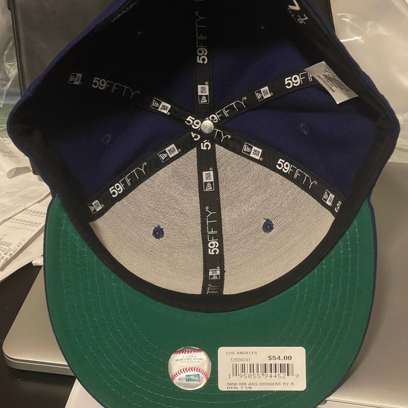 Los Angeles Dodgers Fitted Hat Palm Trees New Era 59Fifty Blue Sz 7 7/8 NEW - Picture 5 of 12